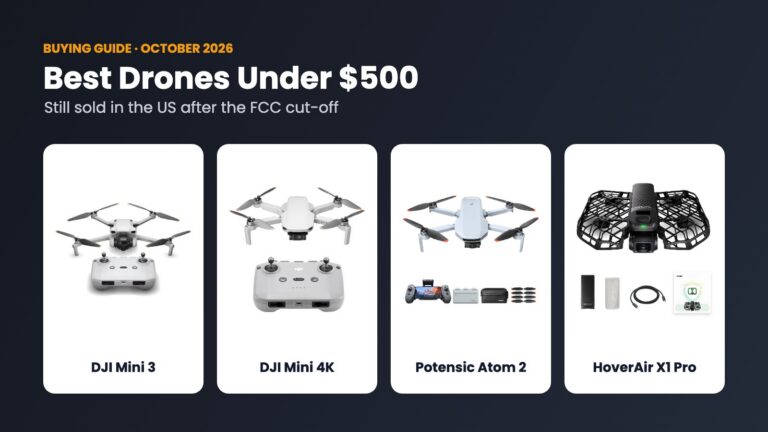 DJI Mini 3, DJI Mini 4K, Potensic Atom 2 and HoverAir X1 Pro