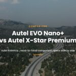 Aerial view of a road through a forest, cover for the Autel EVO Nano+ vs X-Star Premium comparison