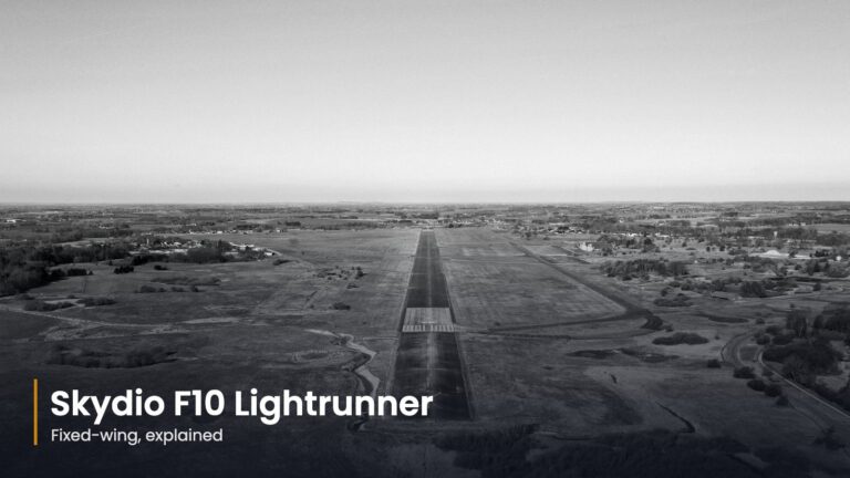 Aerial view of an airfield runway