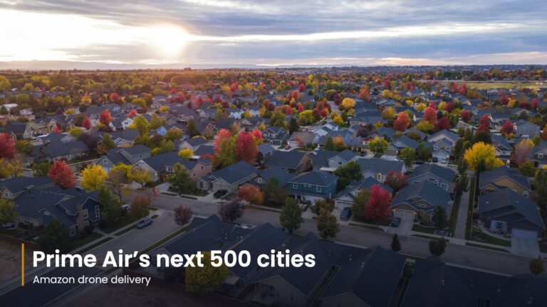 Aerial view of a suburban neighbourhood