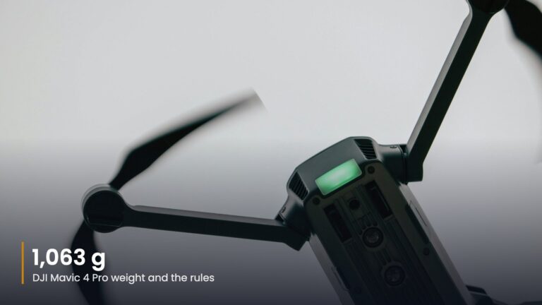 DJI Mavic 4 Pro weight: the folded Mavic 4 Pro drone