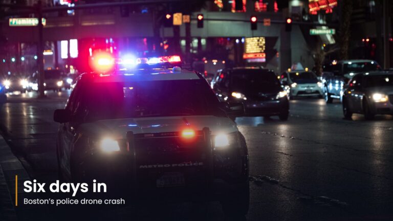 Police car lights at night