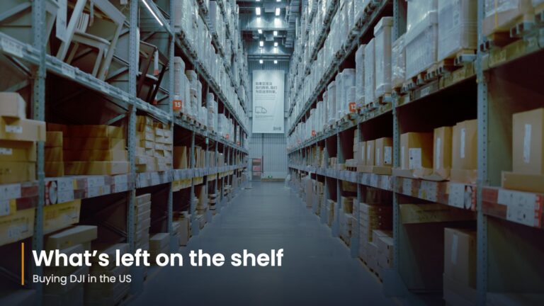 Long aisle of warehouse shelving
