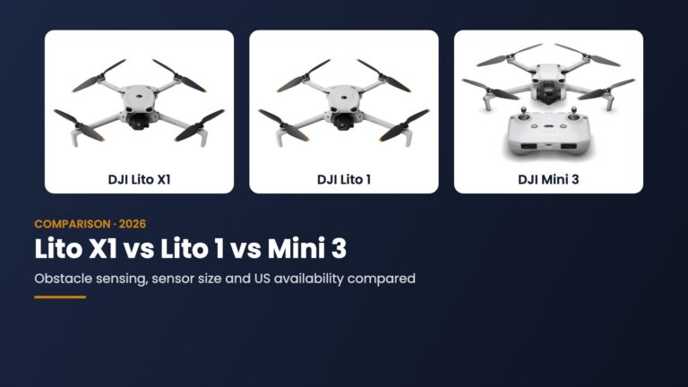 DJI Lito X1, Lito 1 and Mini 3 product photos side by side (DJI press images)