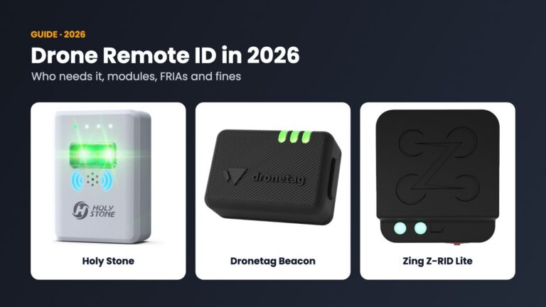 Remote ID broadcast modules from Holy Stone, Dronetag and Zing