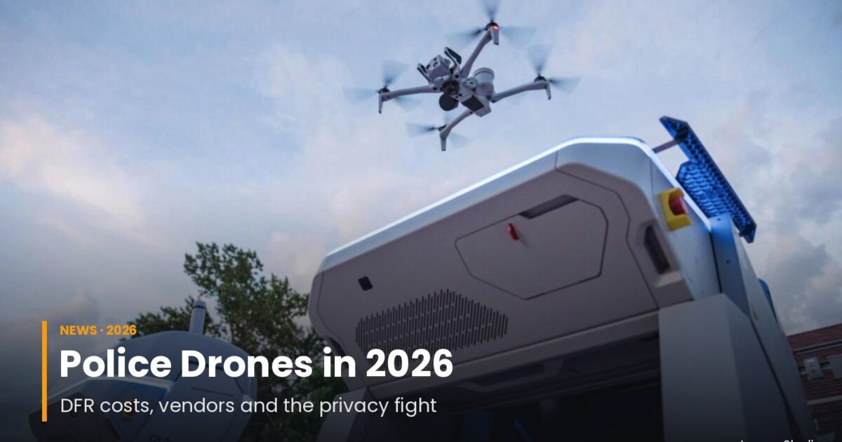 Police Drones in 2026: Drone as First Responder Costs, Flock vs Skydio vs BRINC, and the Privacy Fight