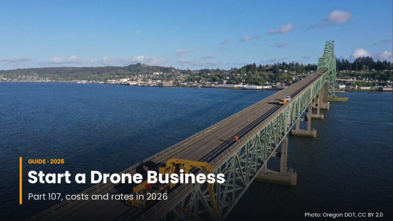 Drone view of a bridge inspection on the Astoria-Megler Bridge